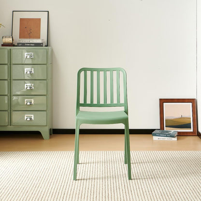 Set de 6 Sillas Brooklyn, Verde, con Espaldar en Rayas y Diseño Minimalista