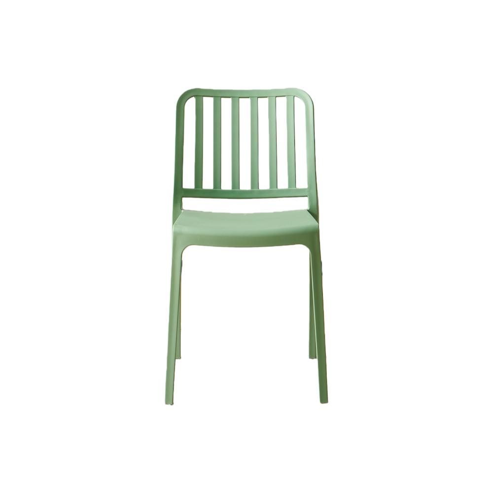Set de 4 Sillas Brooklyn, Verde, con Espaldar en Rayas y Diseño Minimalista