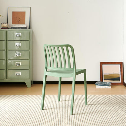 Set de 6 Sillas Brooklyn, Verde, con Espaldar en Rayas y Diseño Minimalista