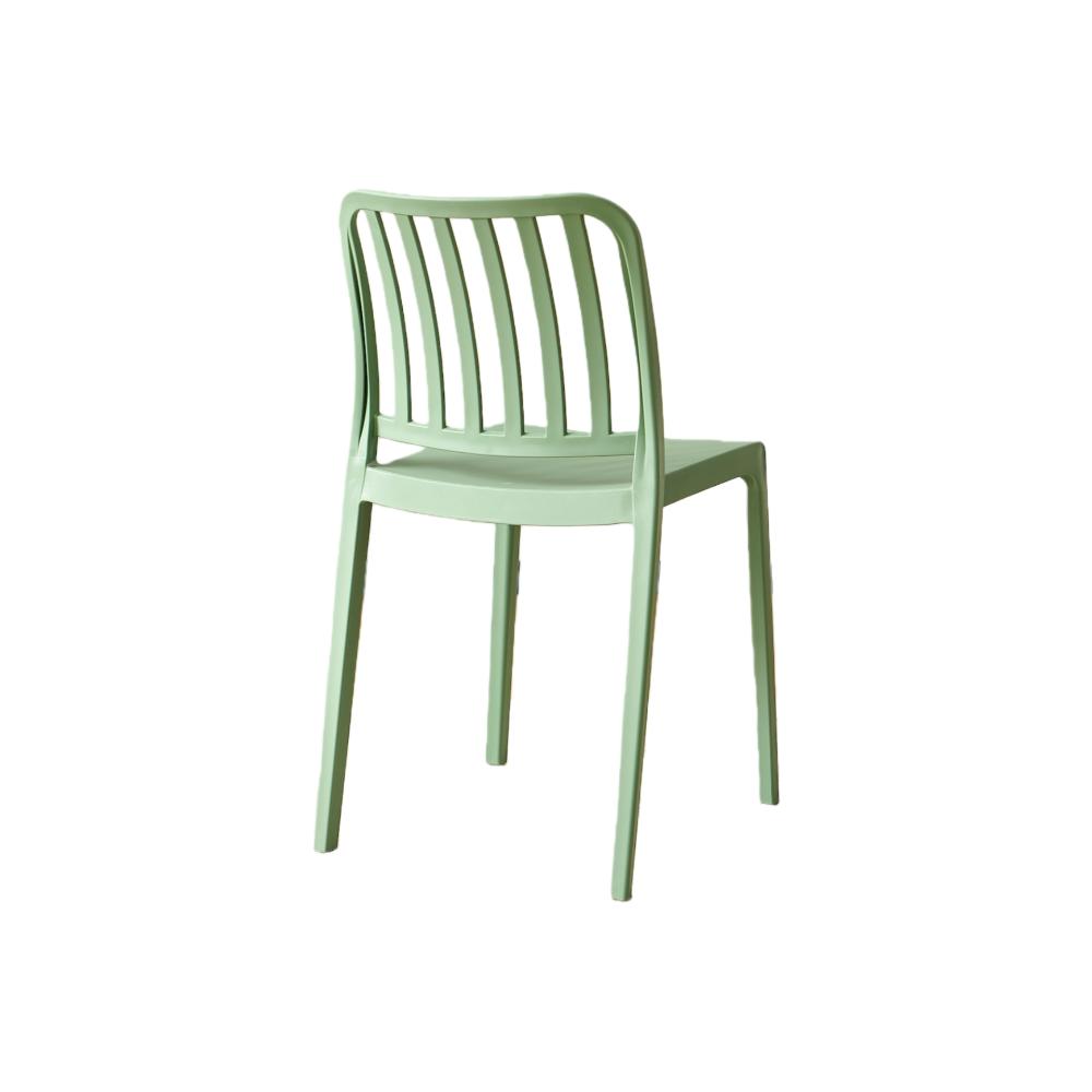 Set de 4 Sillas Brooklyn, Verde, con Espaldar en Rayas y Diseño Minimalista