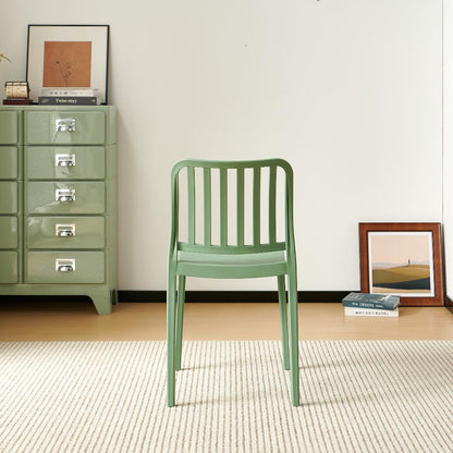 Set de 2 Sillas Brooklyn, Verde, con Espaldar en Rayas y Diseño Minimalista