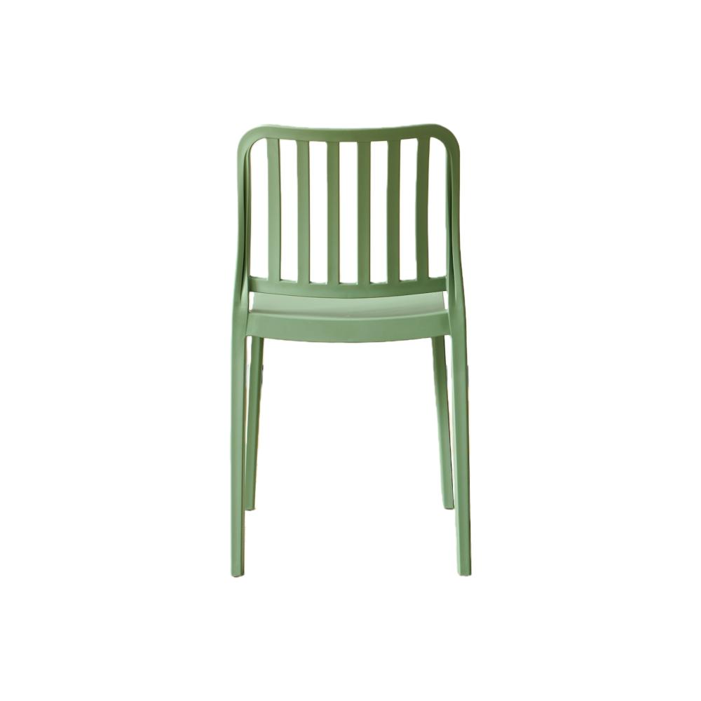 Set de 4 Sillas Brooklyn, Verde, con Espaldar en Rayas y Diseño Minimalista