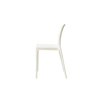 Set de 4 Sillas Bronx , Blanco, con Espaldar en Cuadrados y Diseño Minimalista