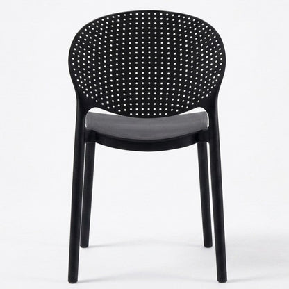 Silla Florida, Color Negro, con Espaldar y Diseño Moderno