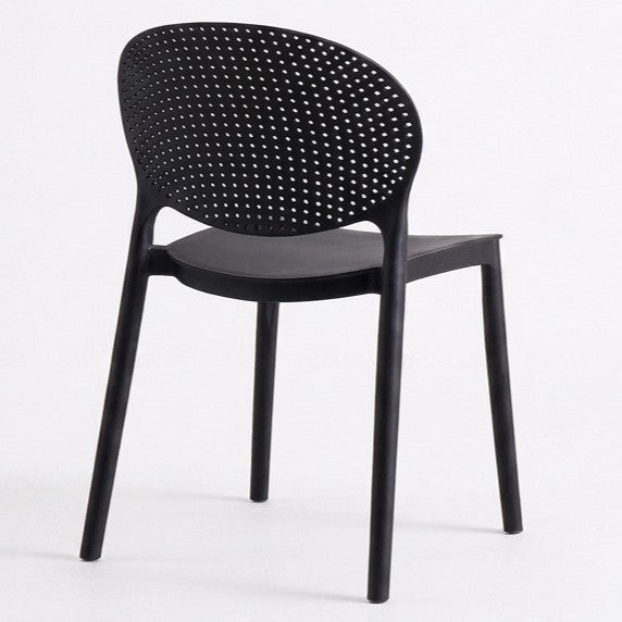 Set de 4 Sillas Florida, Color Negro, con Espaldar y Diseño Moderno