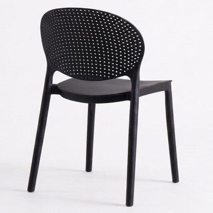 Set de 4 Sillas Florida, Color Negro, con Espaldar y Diseño Moderno