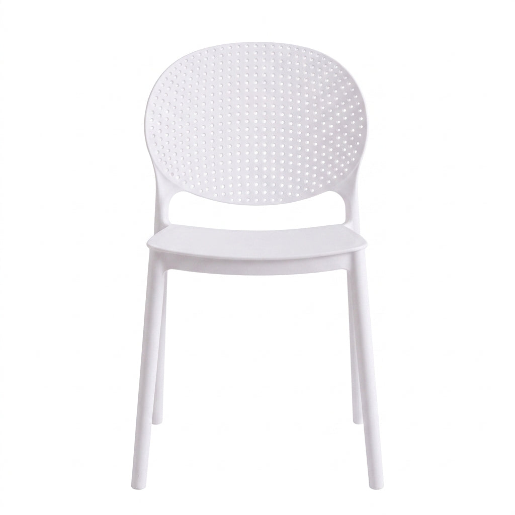 Silla Florida, Color Blanco, con Espaldar y Diseño Moderno X4