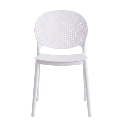 Silla Florida, Color Blanco, con Espaldar y Diseño Moderno X4