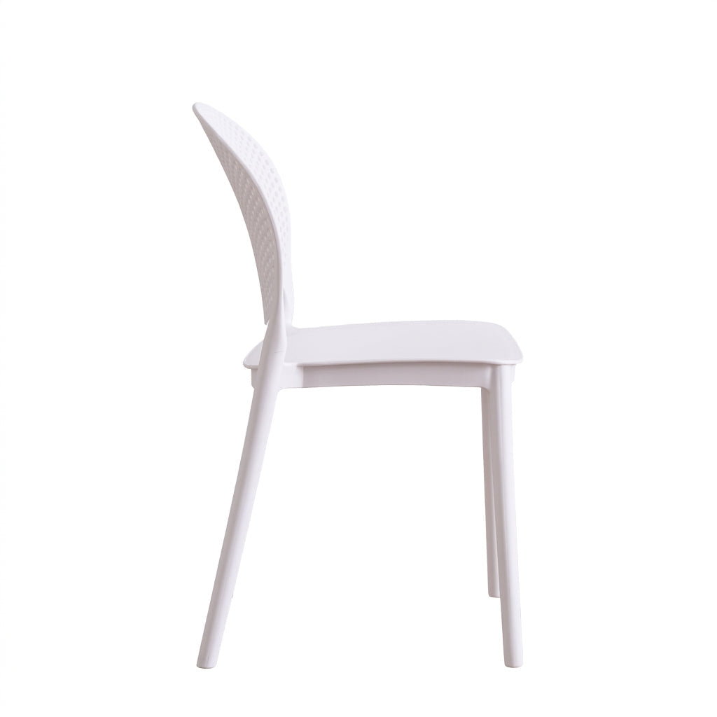 Silla Florida, Color Blanco, con Espaldar y Diseño Moderno X2