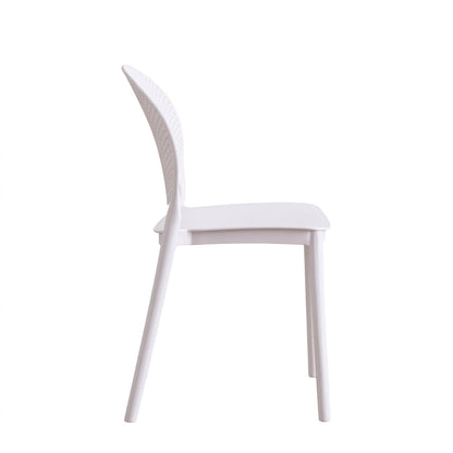 Silla Florida, Color Blanco, con Espaldar y Diseño Moderno X4
