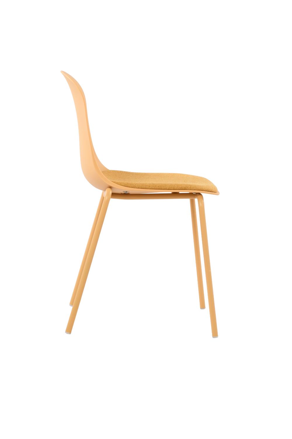 Set de 4 Sillas con Cojín Aiara, Color Amarillo, Diseño Moderno