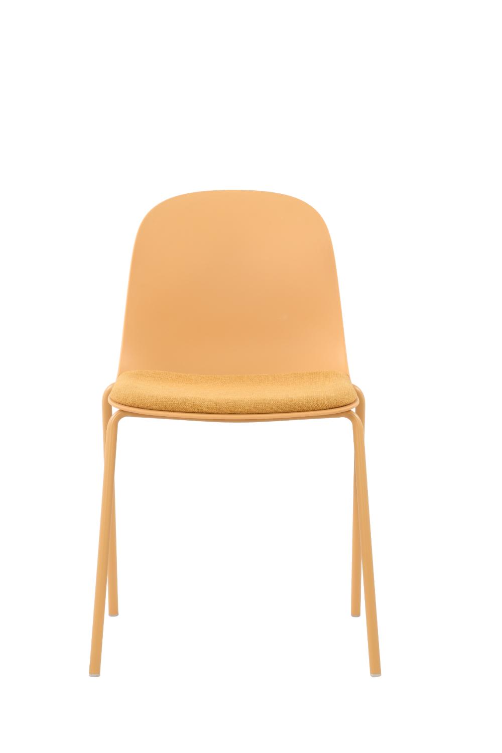 Set de 4 Sillas con Cojín Aiara, Color Amarillo, Diseño Moderno