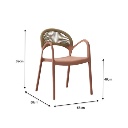 Silla Daytona, Salmón, con Espaldar, Reposa Brazos y Diseño Minimalista