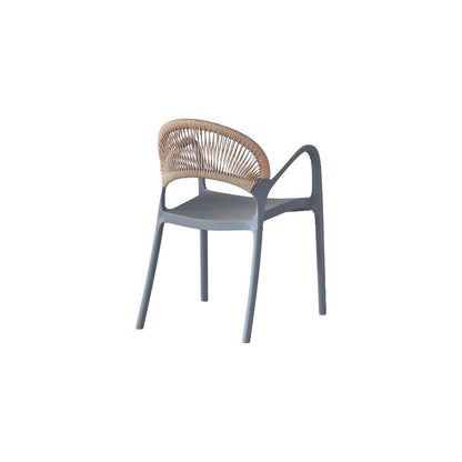 Set de 2 Sillas Daytona, Gris Oscuro y Café Claro, con Espaldar, Reposa Brazos y Diseño Minimalista,