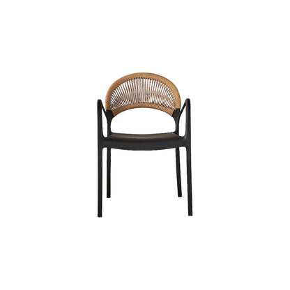 Silla Daytona, Negro y Café Claro, con Espaldar, Reposa Brazos y Diseño Minimalista, detalle interio