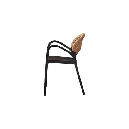 Silla Daytona, Negro y Café Claro, con Espaldar, Reposa Brazos y Diseño Minimalista, medidas