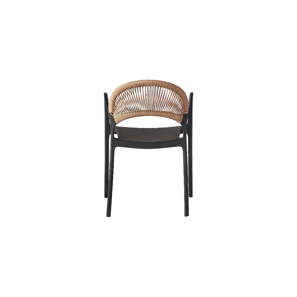 Silla Daytona, Negro y Café Claro, con Espaldar, Reposa Brazos y Diseño Minimalista, vista superior