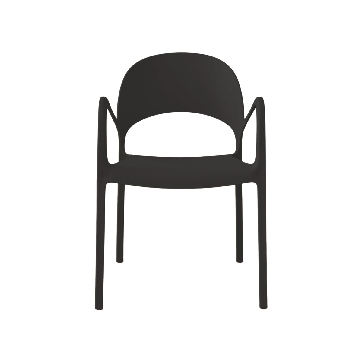 Silla Bremen, Negra, con Espaldar, Reposa Brazos y Diseño Minimalista