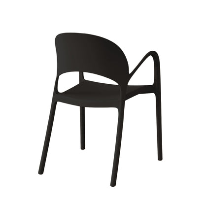 Silla Bremen, Negra, con Espaldar, Reposa Brazos y Diseño Minimalista