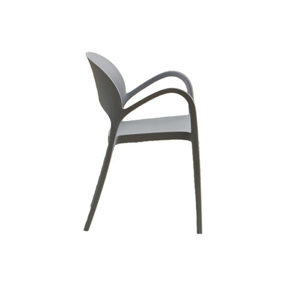 Silla Bremen, Gris Oscuro, con Espaldar, Reposa Brazos y Diseño Minimalista, vista superior