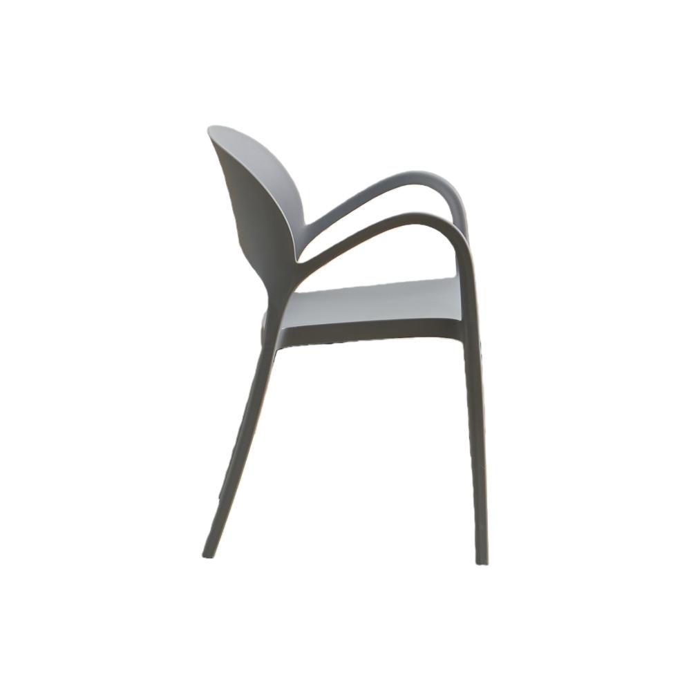Silla Bremen, Gris Oscuro, con Espaldar, Reposa Brazos y Diseño Minimalista, vista superior