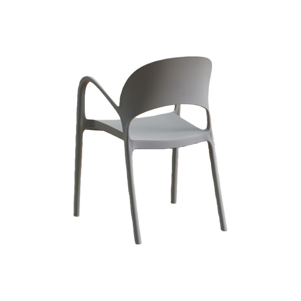 Silla Bremen, Gris Oscuro, con Espaldar, Reposa Brazos y Diseño Minimalista, abierto