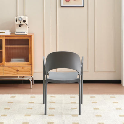 Silla Bremen, Gris Oscuro, con Espaldar, Reposa Brazos y Diseño Minimalista, en ambiente