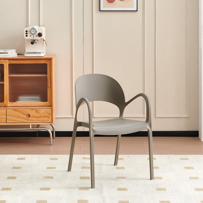 Set de 4 Sillas Bremen, Taupe, con Espaldar, Reposa Brazos y Diseño Minimalista