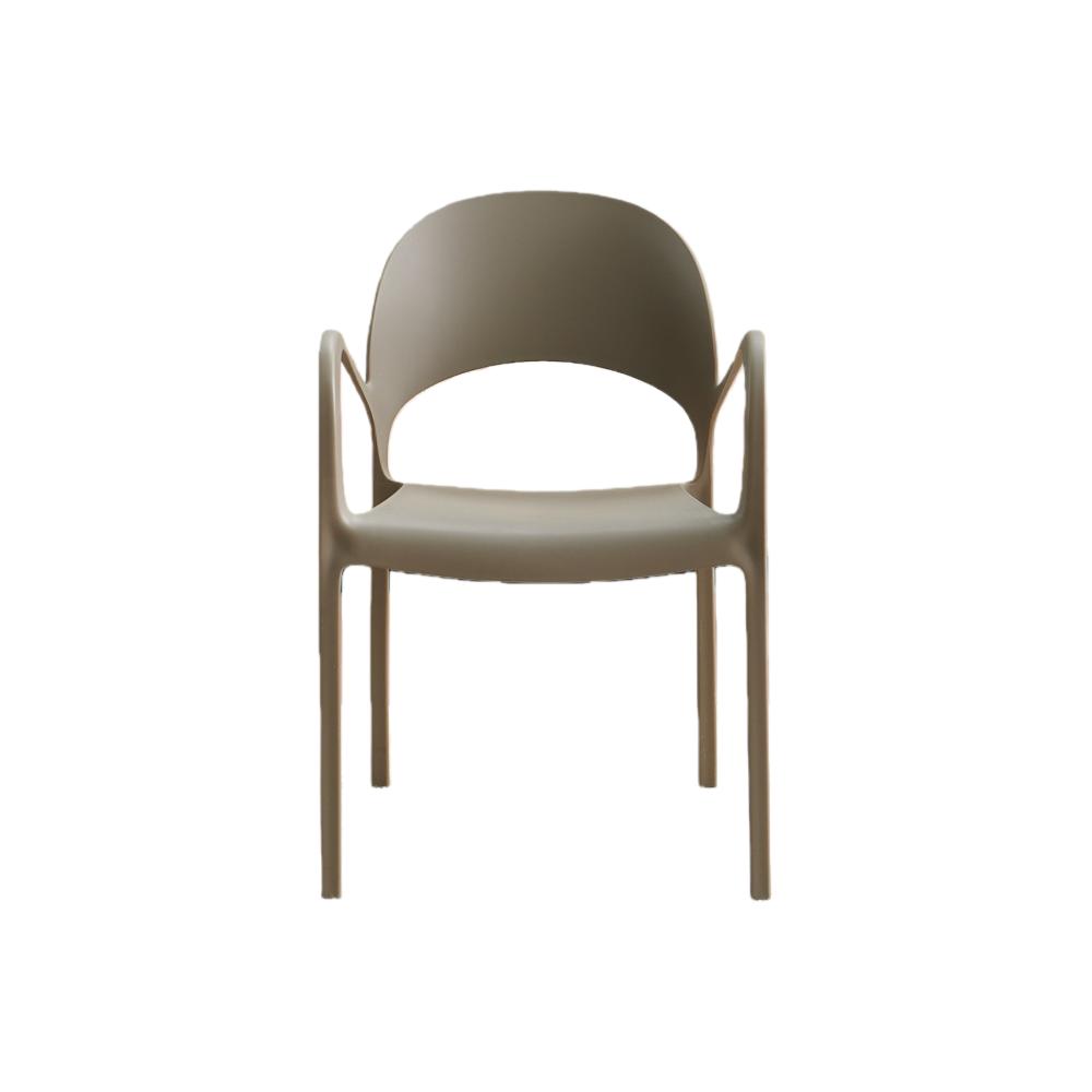 Set de 4 Sillas Bremen, Taupe, con Espaldar, Reposa Brazos y Diseño Minimalista