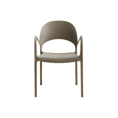 Set de 4 Sillas Bremen, Taupe, con Espaldar, Reposa Brazos y Diseño Minimalista
