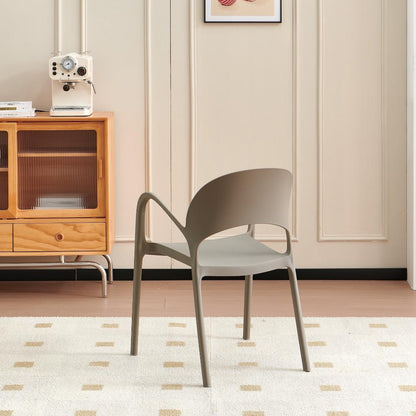 Set de 4 Sillas Bremen, Taupe, con Espaldar, Reposa Brazos y Diseño Minimalista