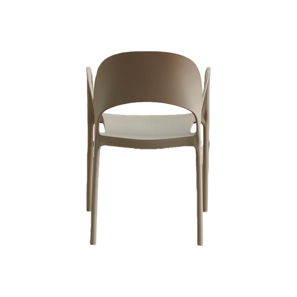 Set de 4 Sillas Bremen, Taupe, con Espaldar, Reposa Brazos y Diseño Minimalista