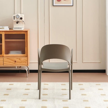 Set de 4 Sillas Bremen, Taupe, con Espaldar, Reposa Brazos y Diseño Minimalista