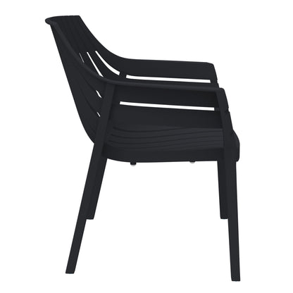 Silla con Brazos Arena, Negro, con Espaldar y Diseño Moderno