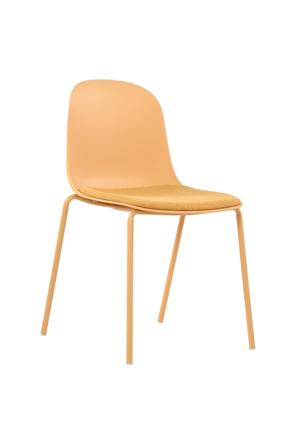 Set de 4 Sillas con Cojín Aiara, Color Amarillo, Diseño Moderno
