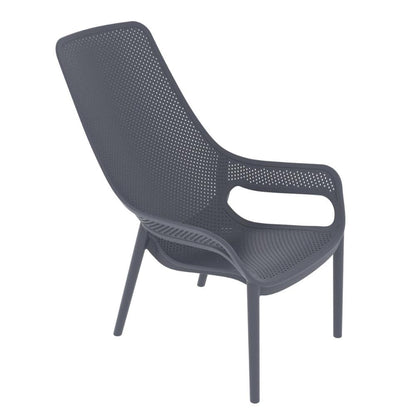 Set de 2 Sillas Lounge Mayorca, Gris Oscuro, con Espaldar y Reposa Brazos