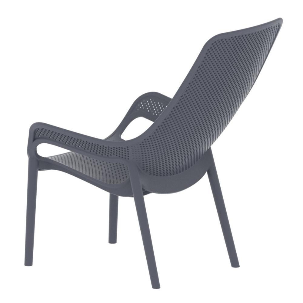 Set de 2 Sillas Lounge Mayorca, Gris Oscuro, con Espaldar y Reposa Brazos