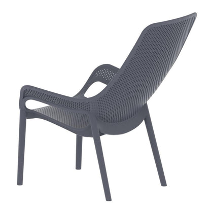 Set de 2 Sillas Lounge Mayorca, Gris Oscuro, con Espaldar y Reposa Brazos