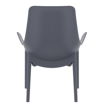 Silla Lounge Mayorca, Gris Oscuro, con Espaldar y Reposa Brazos, abierto