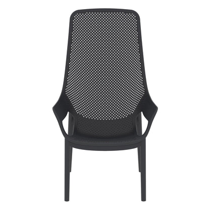 Set de 4 Sillas Lounge Mayorca, Negro, con Espaldar y Reposa Brazos