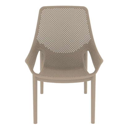 Set de 4 Sillas Lounge Ibiza, Taupe, con Espaldar y Reposa Brazos