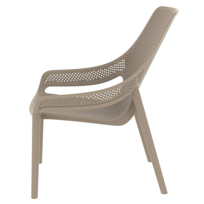 Set de 4 Sillas Lounge Ibiza, Taupe, con Espaldar y Reposa Brazos