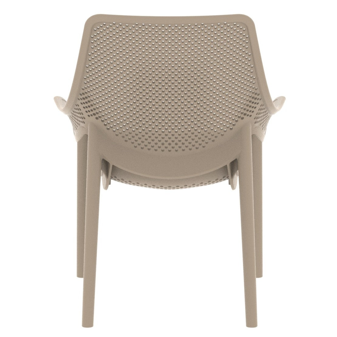 Set de 4 Sillas Lounge Ibiza, Taupe, con Espaldar y Reposa Brazos