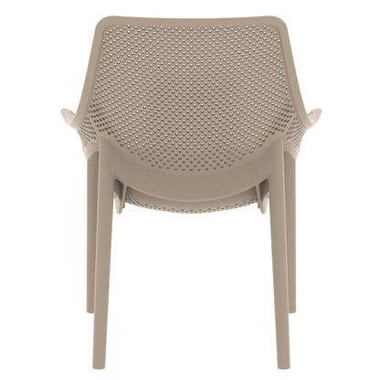 Set de 4 Sillas Lounge Ibiza, Taupe, con Espaldar y Reposa Brazos