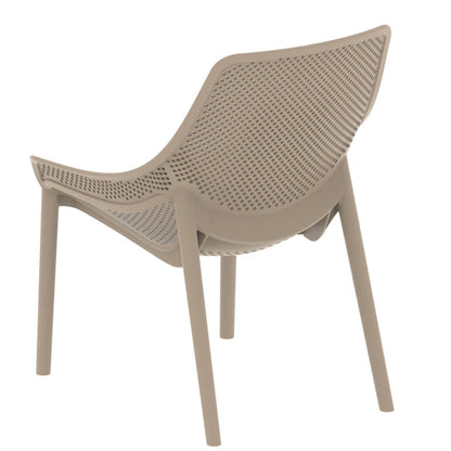 Set de 4 Sillas Lounge Ibiza, Taupe, con Espaldar y Reposa Brazos