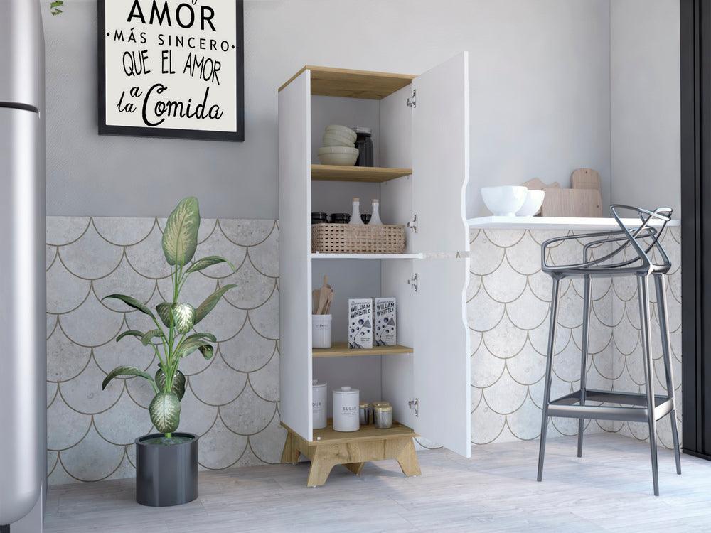 Alacena Vivox, Blanco Perla, con Dos Puertas y Cuatro Entrepaños ZF - VIRTUAL MUEBLES