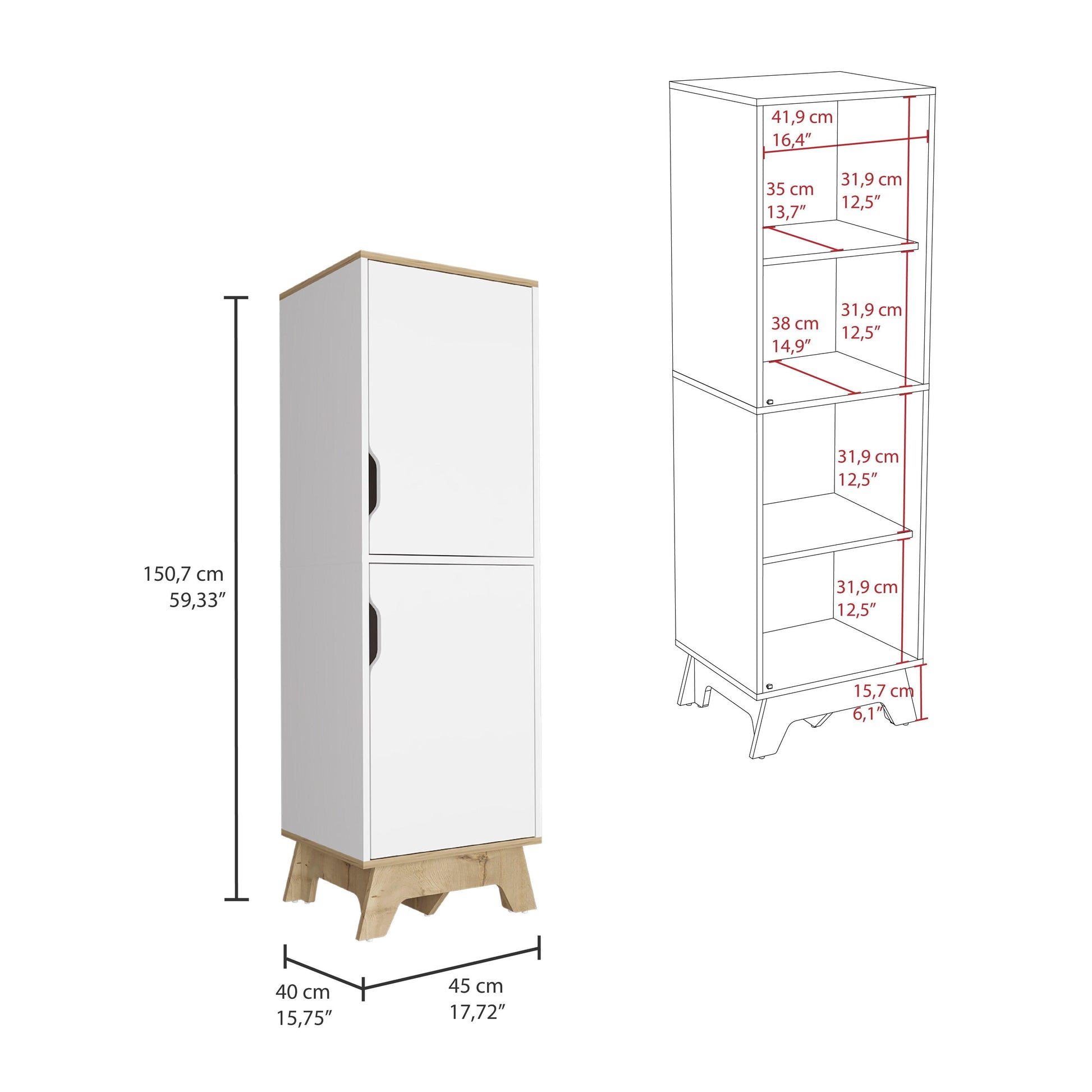 Alacena Vivox, Blanco Perla, con Dos Puertas y Cuatro Entrepaños ZF - VIRTUAL MUEBLES