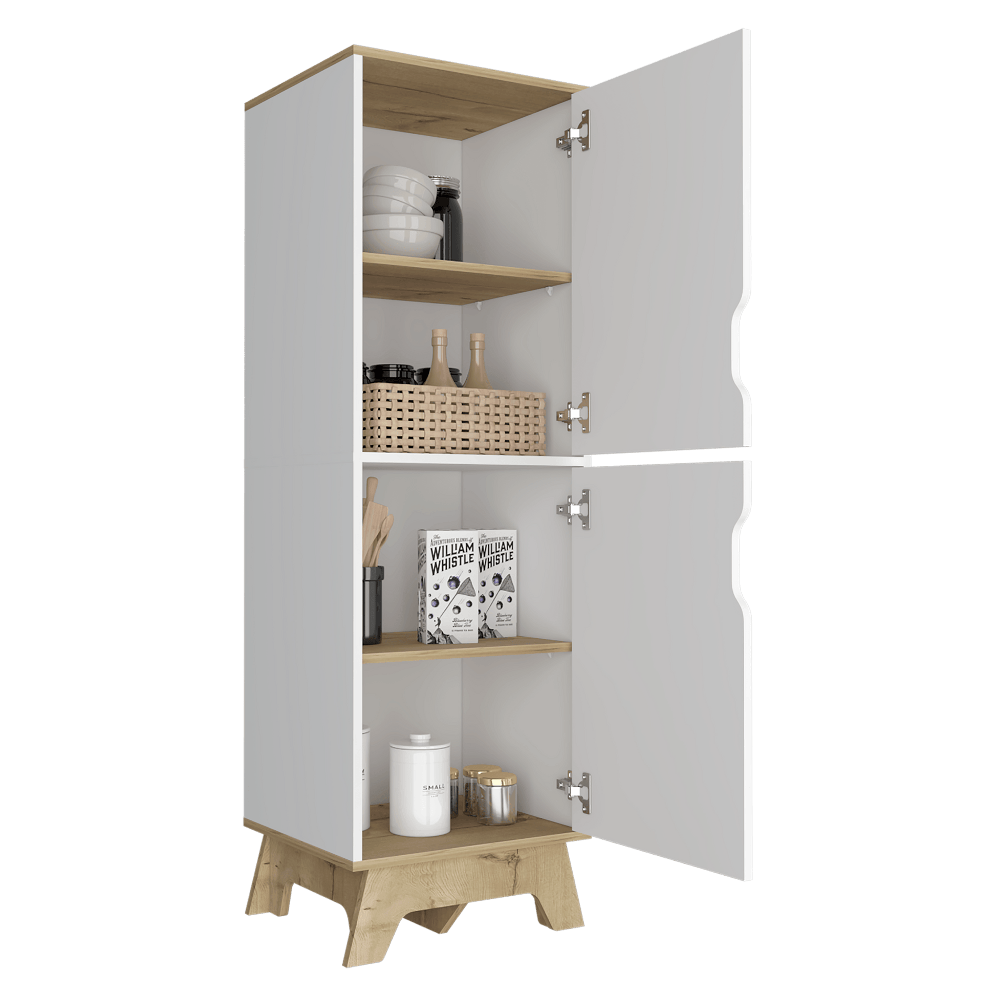 Alacena Vivox, Blanco Perla, con Dos Puertas y Cuatro Entrepaños ZF - VIRTUAL MUEBLES