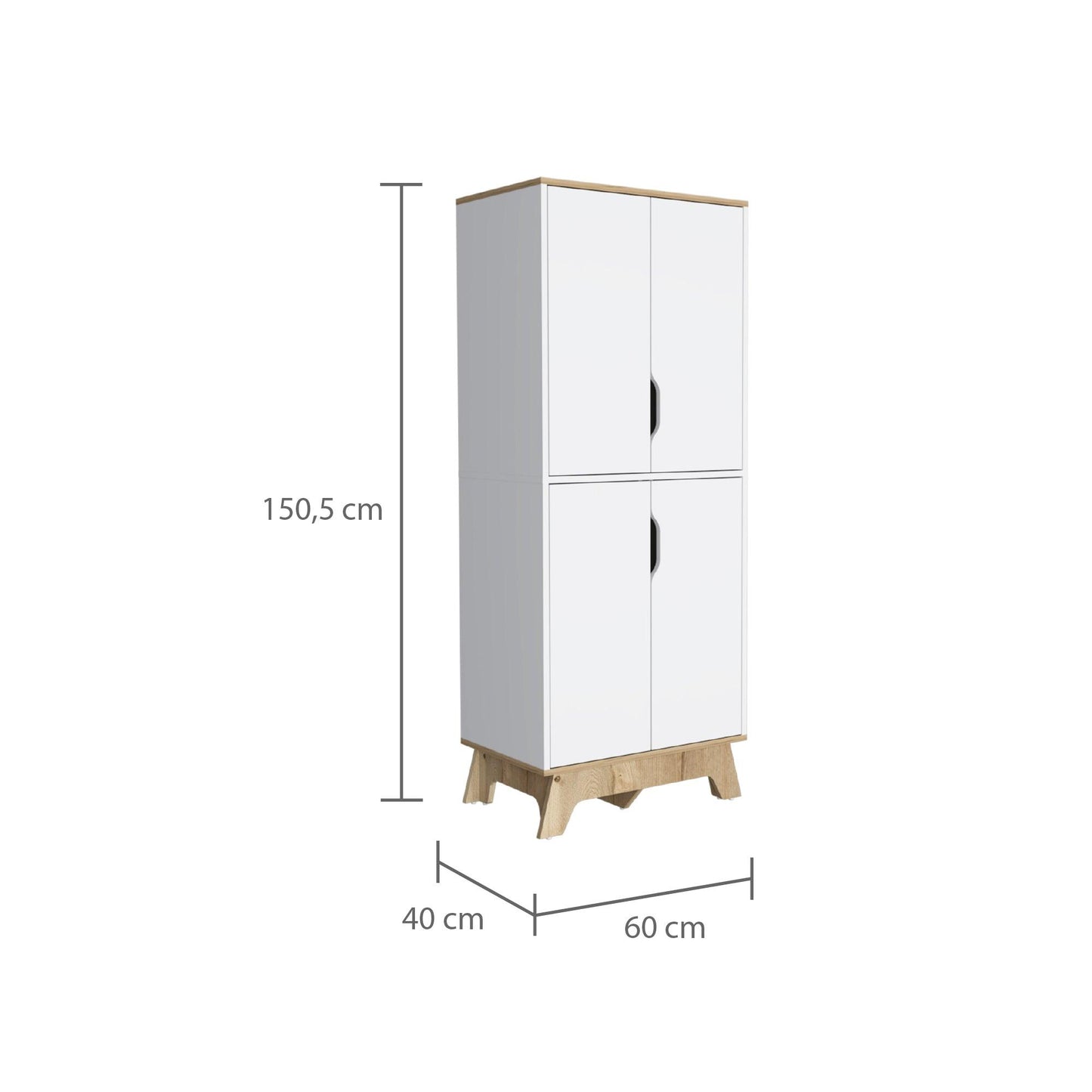 Alacena Faddei, Blanco Duqueza y Café Claro, Con Amplia Capacidad de Almacenamiento ZF - VIRTUAL MUEBLES