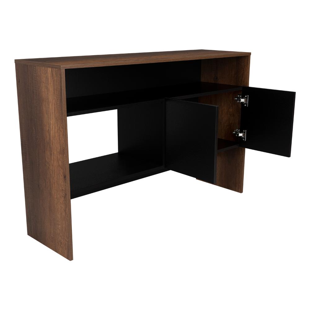 Mueble Recibidor Clasic, Cobre y Wengue, con Dos Puertas y Dos Entrepaños